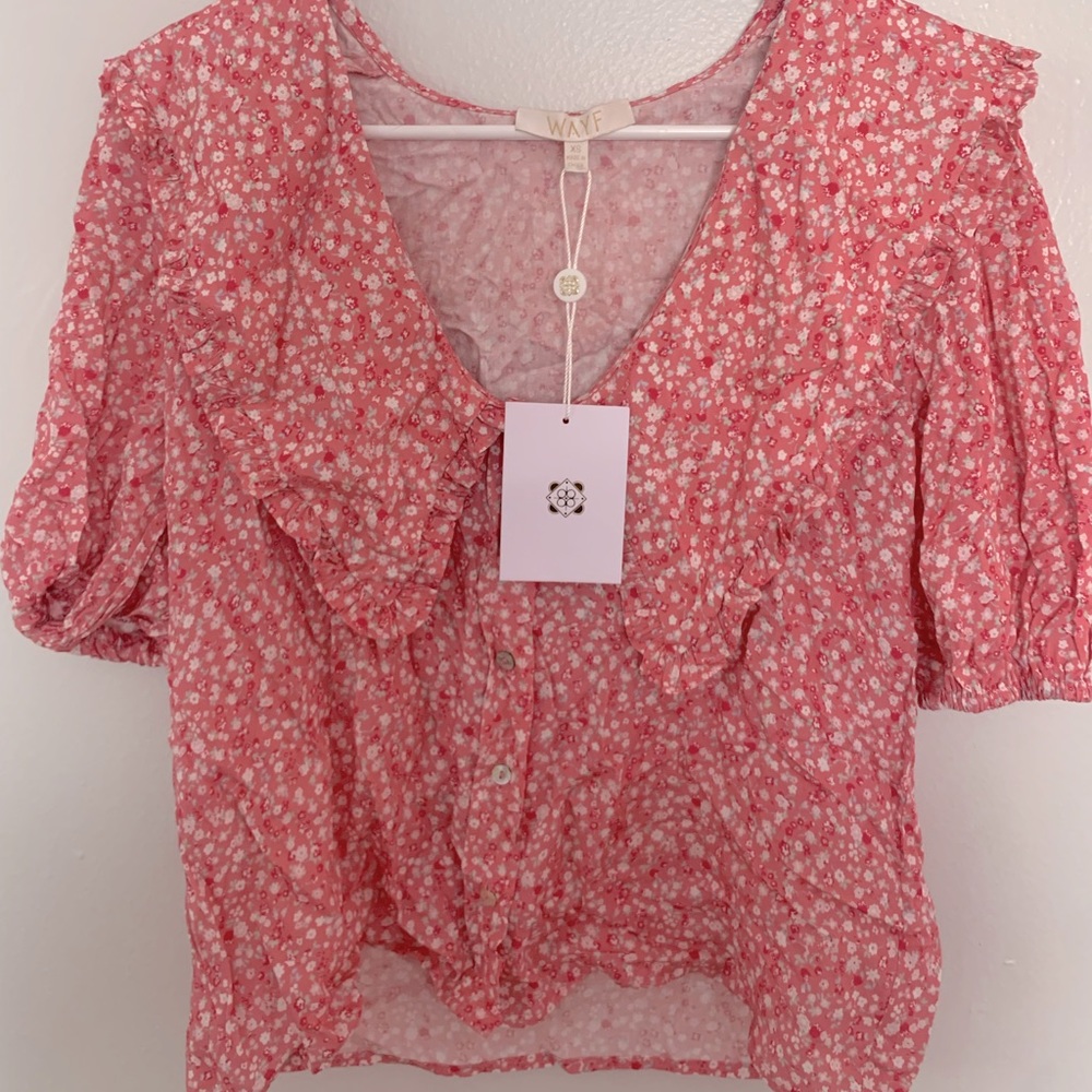 Floral WAYF shirt XS NWT
